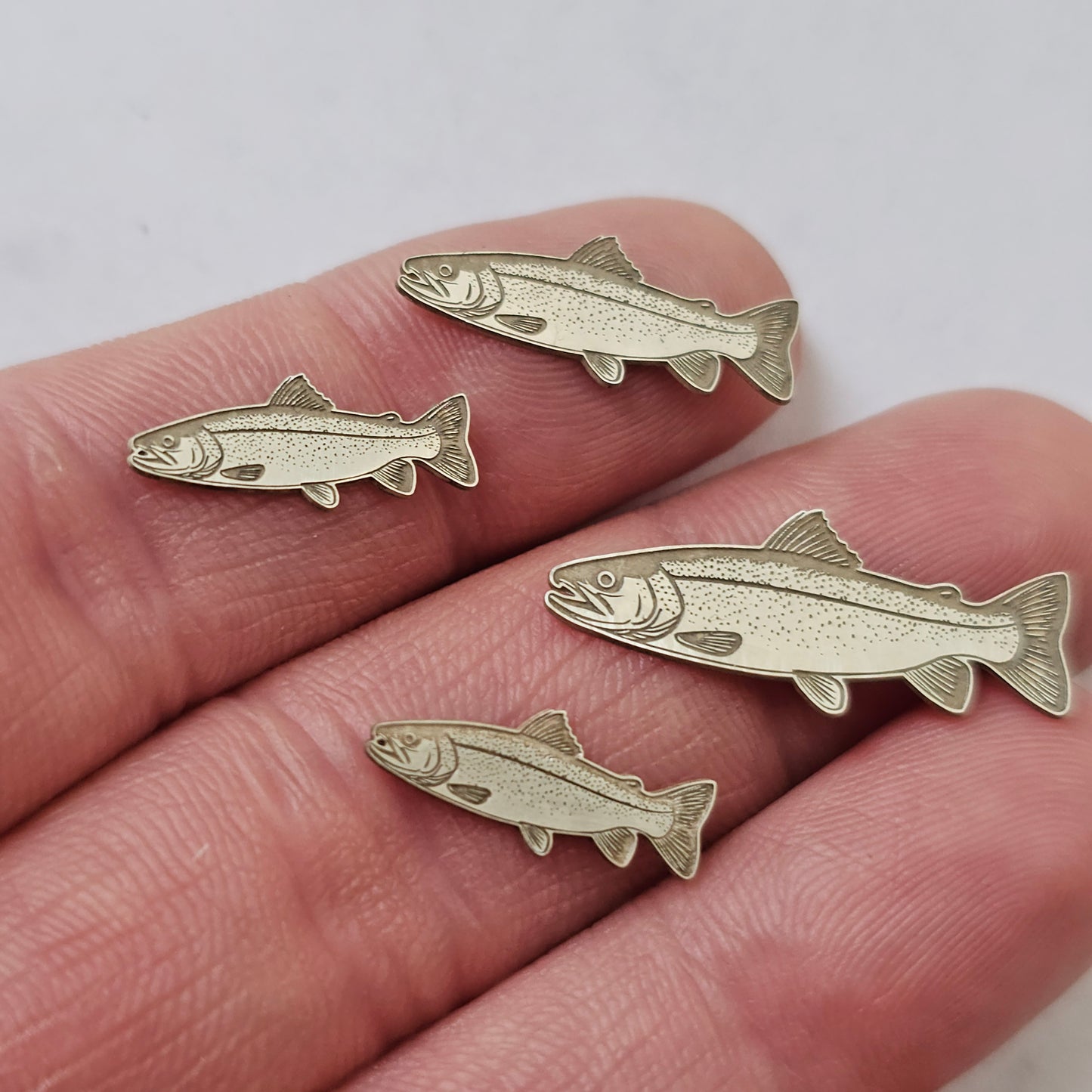 Sterling Silver Fish Solderable component, trout embelishment