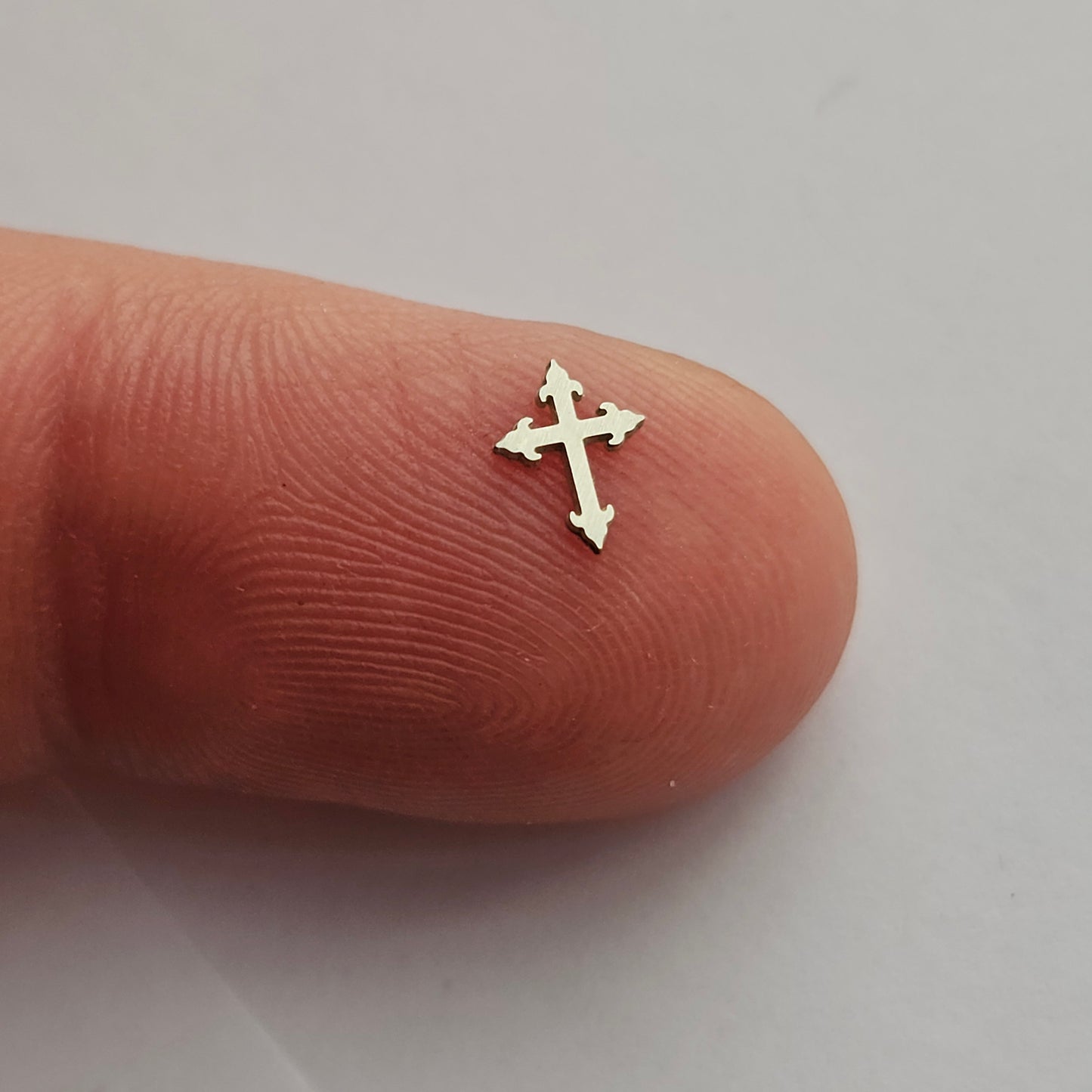 Tiny Cross Embellishment, Sterling Silver Components, Jewelry Making Supplies, Crosses