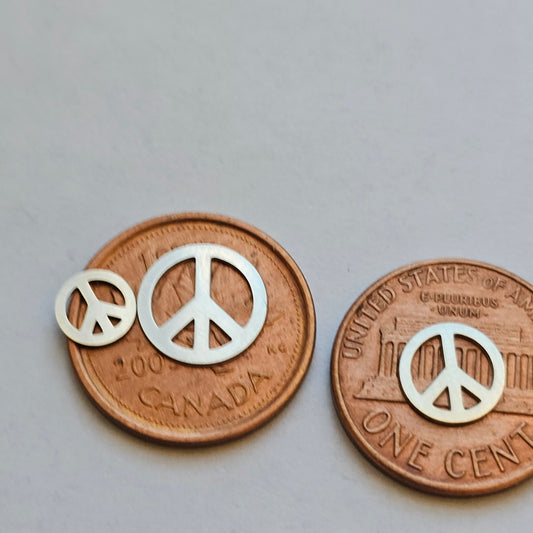 Sterling silver Peace Sign,peace symbol cut out , Solderable silver components