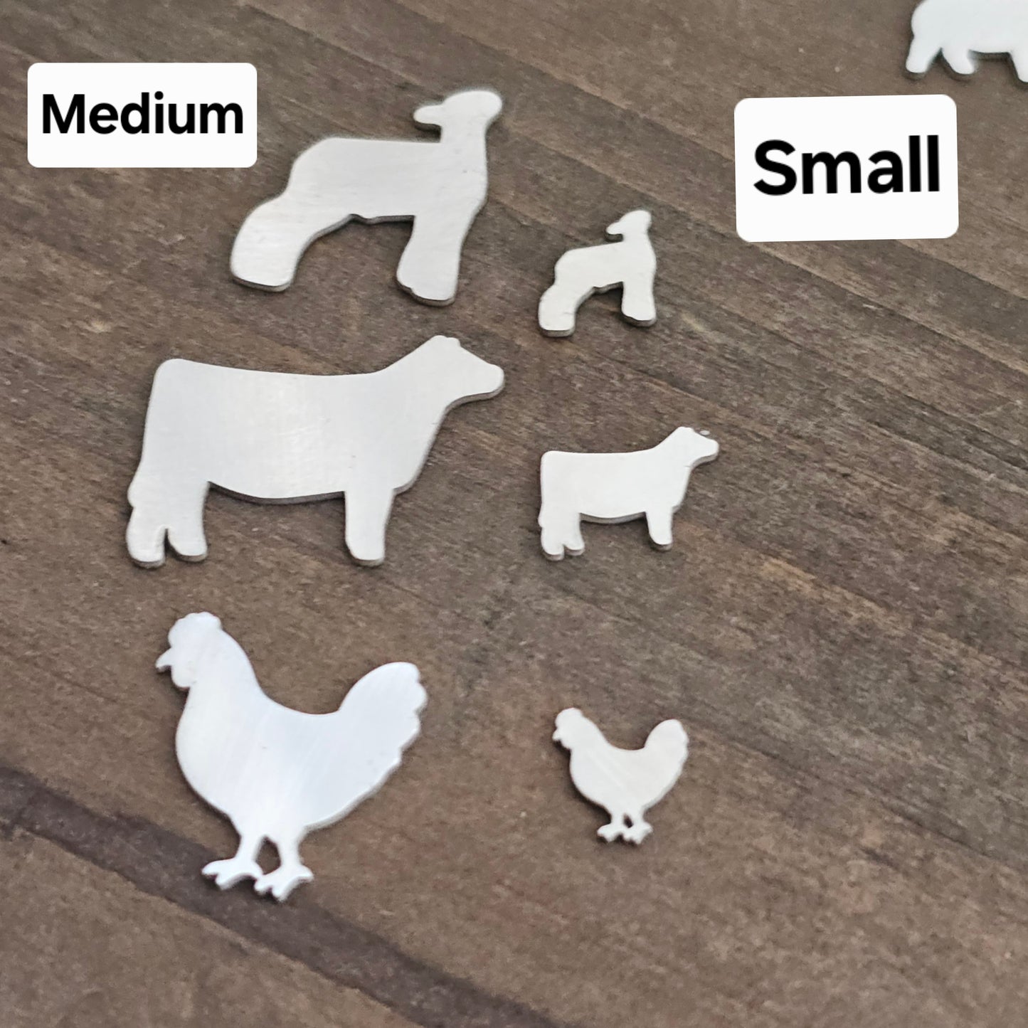 Sterling silver Chicken Cut out, Solderable accents