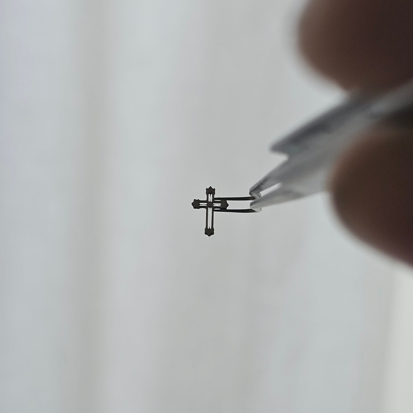 Tiny Cross Embellishment, Sterling Silver Components, Jewelry Making Supplies, Crosses