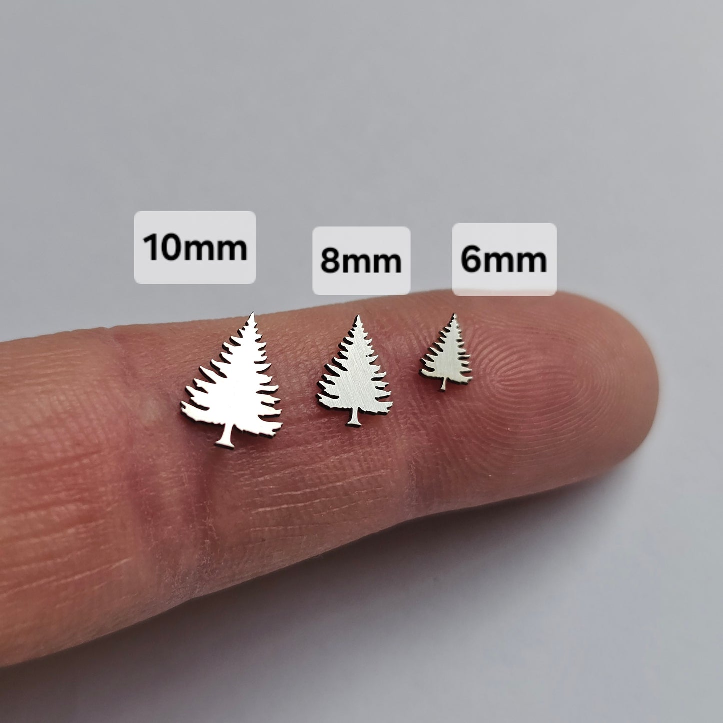 Evergreen Tree sterling silver solderable components, forest embellishment, spruce tree
