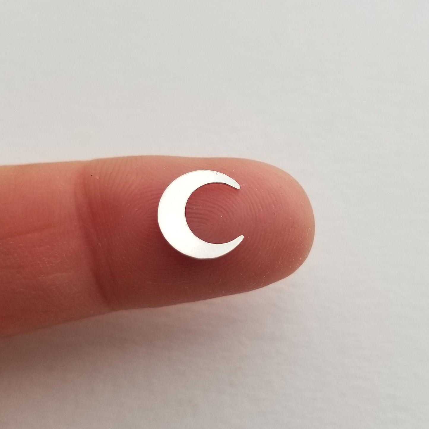 Sterling silver tiny celestial moon, solderable accents, variety of sizes