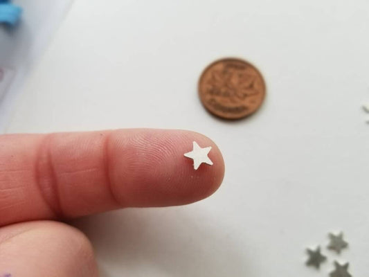 5mm Tiny sterling silver stars, star embellishment,