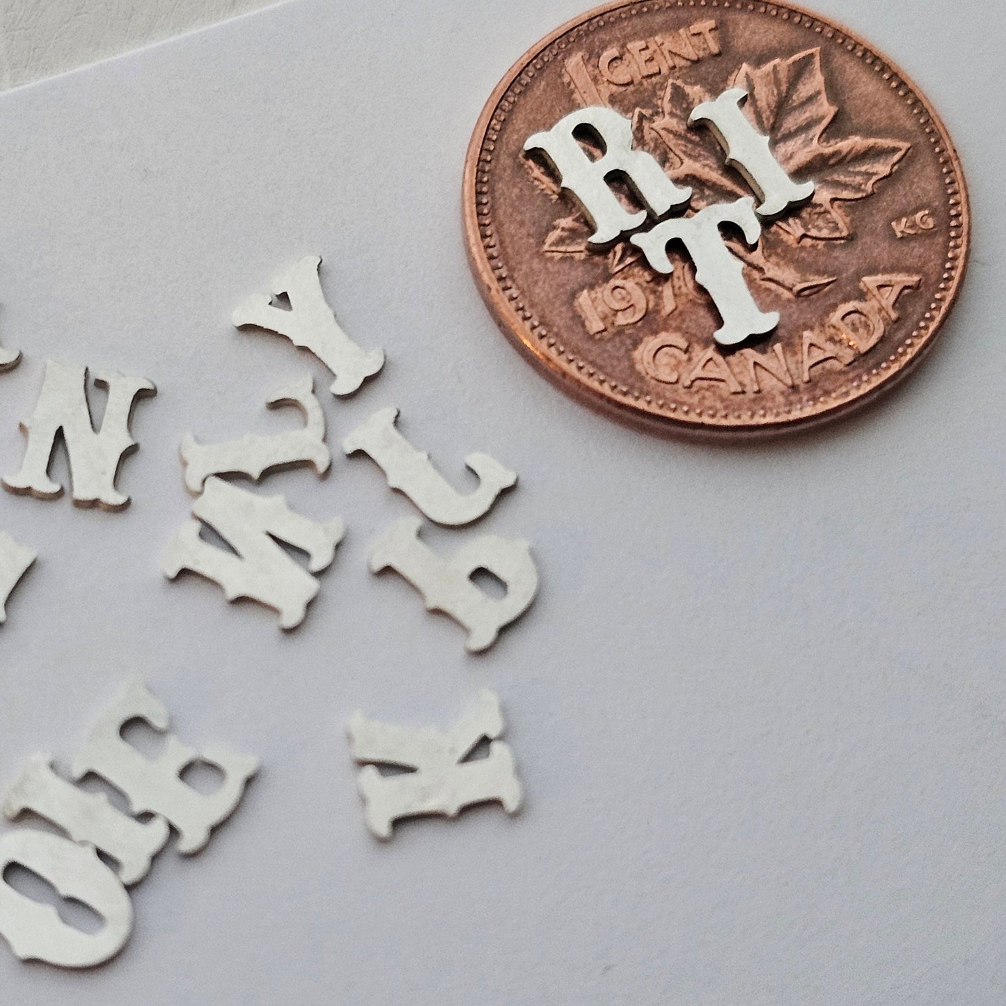 Sterling silver alphabet, 5.5mm letter components, letter charms, Western Letters