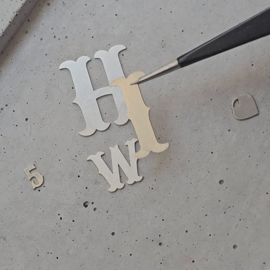 19mm (3/4in), Sterling silver alphabet,letter components, letter blanks, Western Letters