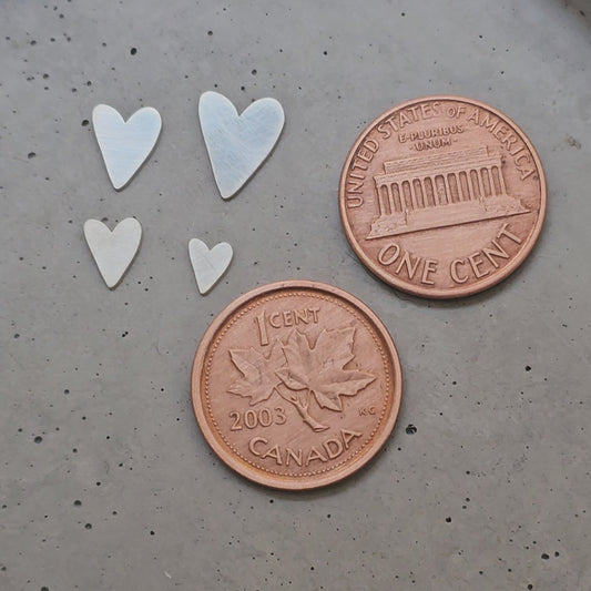 Sterling silver funky heart blank, stamping blanks, silver solderable components