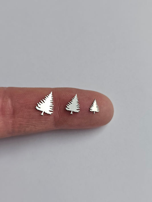 Evergreen Tree sterling silver solderable components, forest embellishment, spruce tree