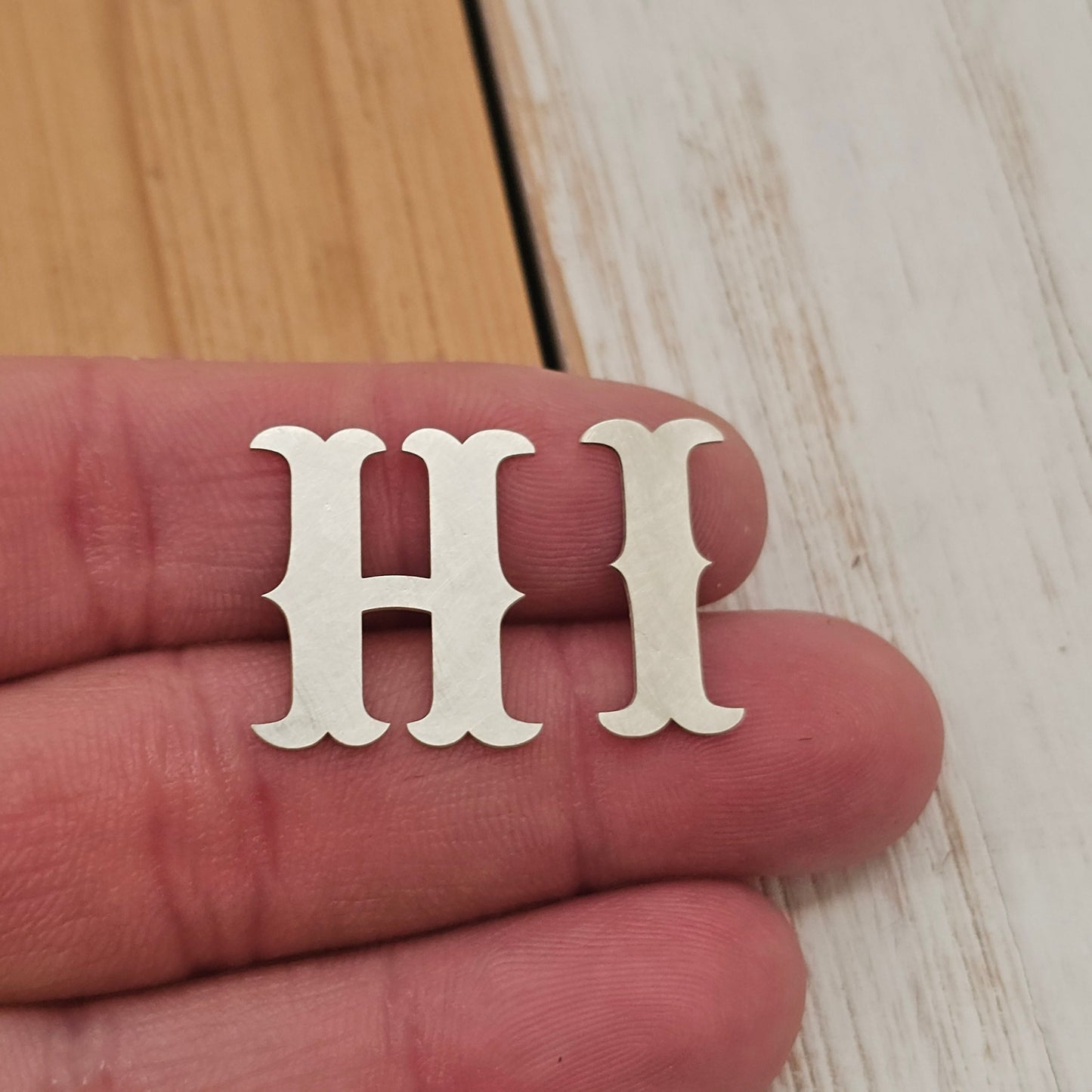 19mm (3/4in), Sterling silver alphabet,letter components, letter blanks, Western Letters