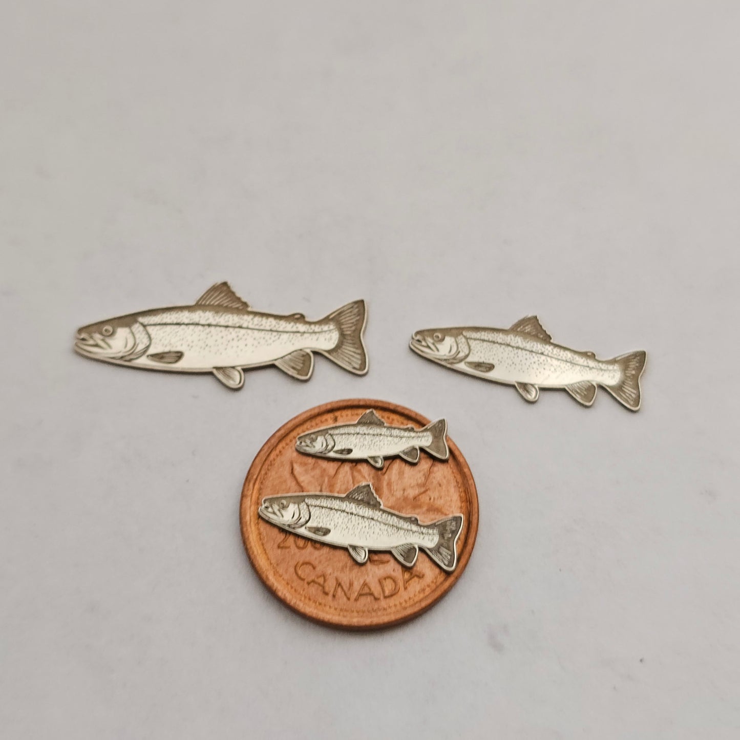 Sterling Silver Fish Solderable component, trout embelishment
