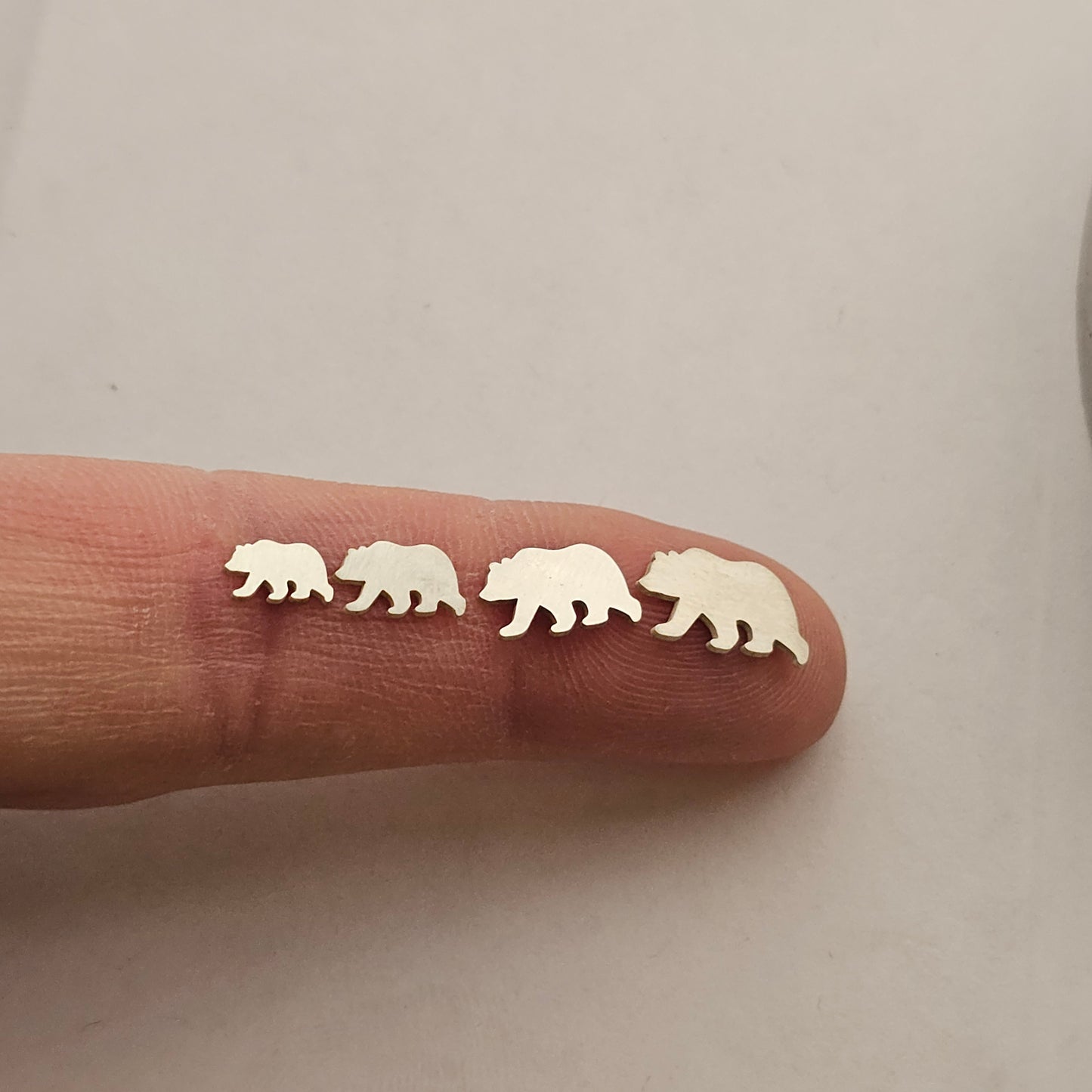 Sterling silver bear component, bear blank, solderable Mama bear