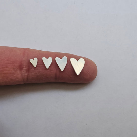 Sterling silver funky heart blank, stamping blanks, silver solderable components