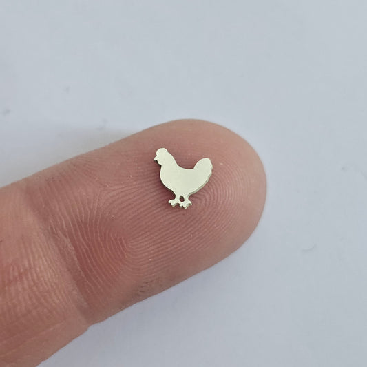 Sterling silver Chicken Cut out, Solderable accents