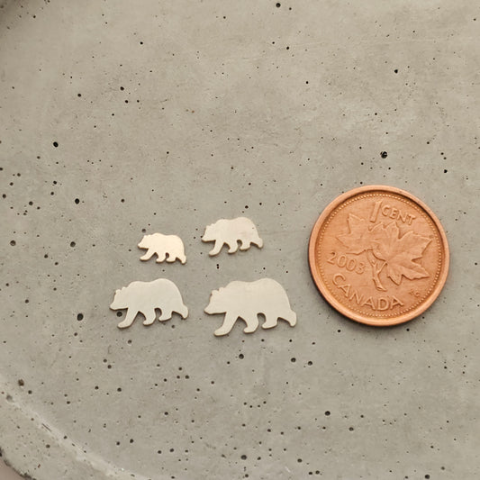 Sterling silver bear component, bear blank, solderable Mama bear