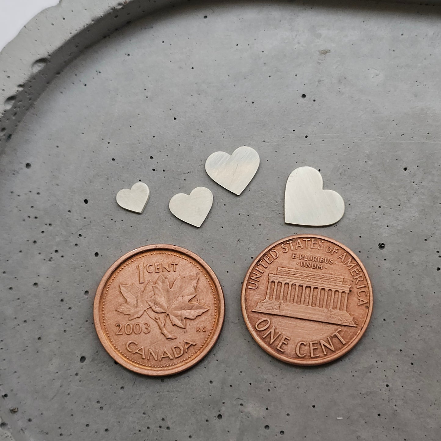 Rounded Heart accents,  sterling silver solderable components