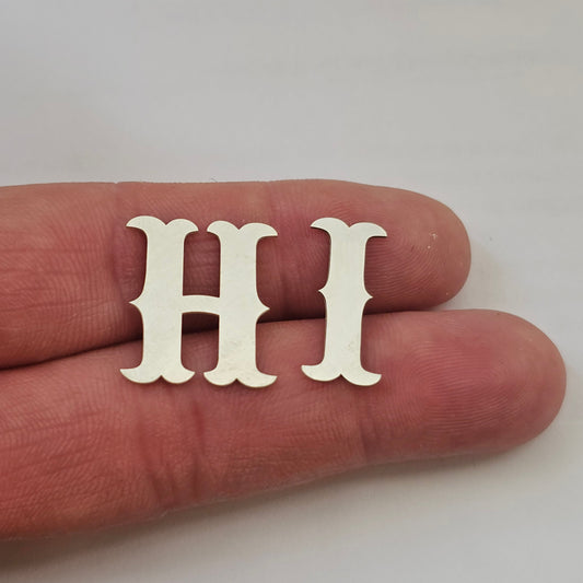 19mm (3/4in), Sterling silver alphabet,letter components, letter blanks, Western Letters