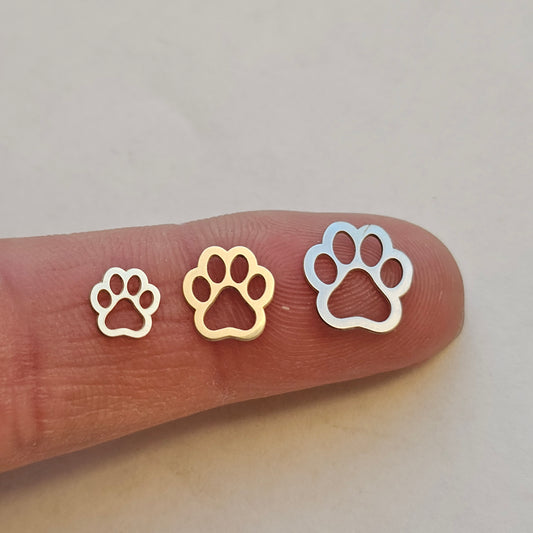 Sterling silver Paw Print, animal paw print, Solderable silver paw variety of sizes
