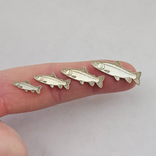 Sterling Silver Fish Solderable component, trout embelishment