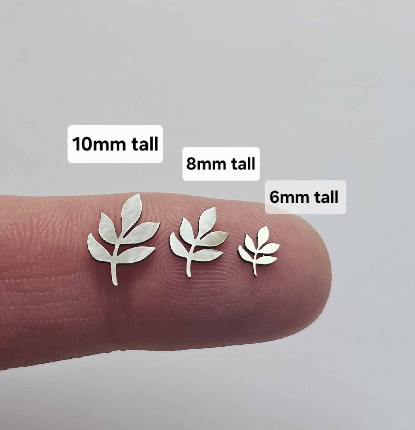 5 leaves accents,  sterling silver solderable components, branch and leaf embellishment