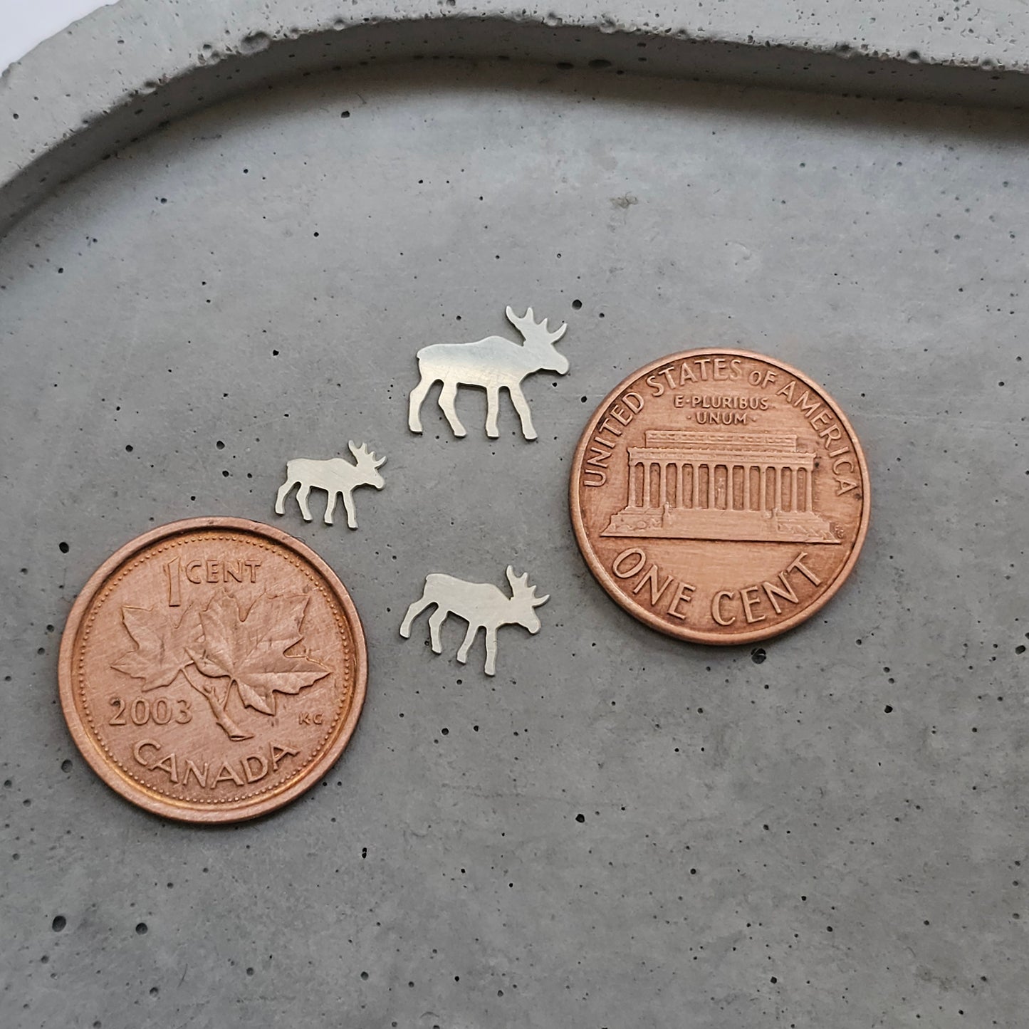 Sterling silver moose component, moose accent, canadian charms variety of sizes