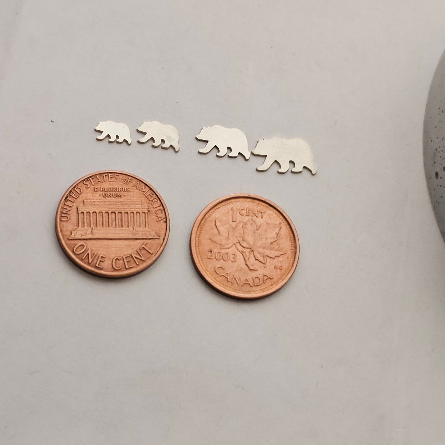 Sterling silver bear component, bear blank, solderable Mama bear