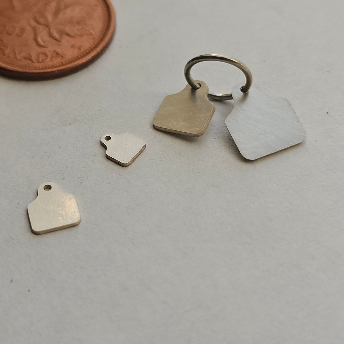 Sterling silver Cow Tag, Cattle Tag cut out , Solderable silver components