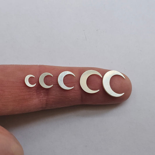 Sterling silver tiny celestial moon, solderable accents, variety of sizes